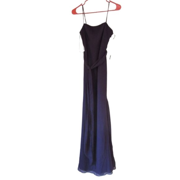 White By Vera Wang Purple Formal Gown w Spaghetti Straps & Draped Waist Size 0 - Picture 1 of 7